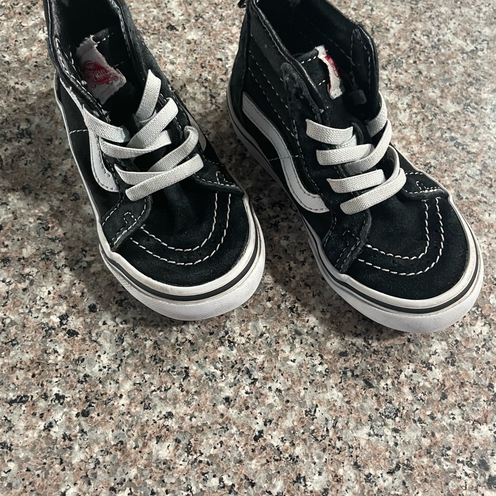 Vans Kids Black and White High-Top Sneakers